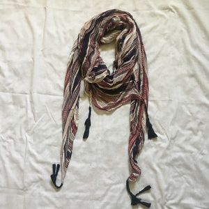 H&M patterned scarf wrap with tassels